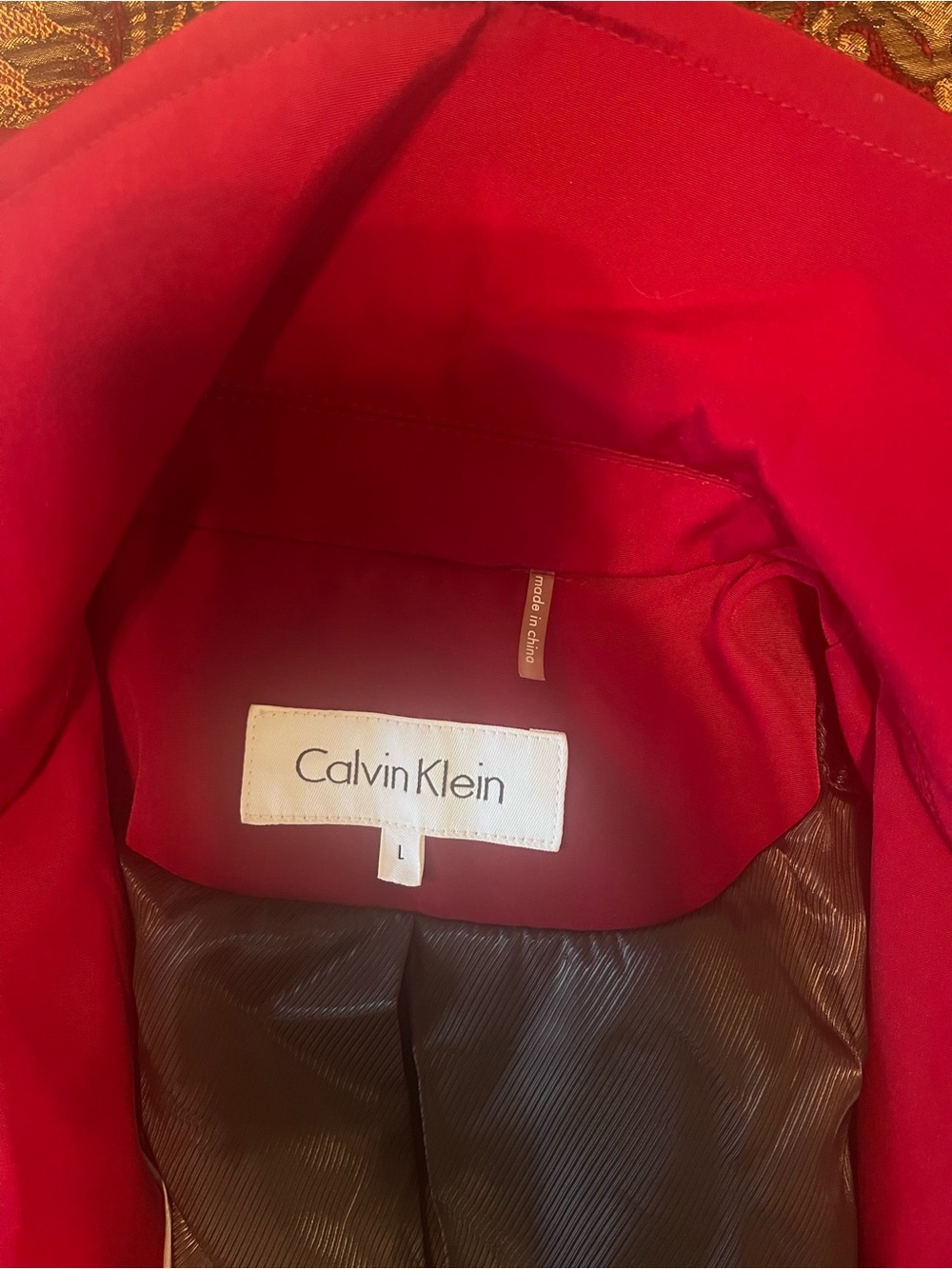 Calvin Klein Women's Red Button-Front Over Coat - Picture 5 of 6
